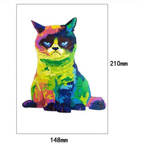 HKM-819859 Irregular Rainbow Cat Wooden Puzzle Board for Youth Intelligence Development