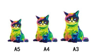 HKM-819859 Irregular Rainbow Cat Wooden Puzzle Board for Youth Intelligence Development