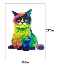 HKM-819859 Irregular Rainbow Cat Wooden Puzzle Board for Youth Intelligence Development