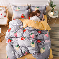 HKM-819923 Aloe Cotton Four-Piece Cartoon Bed Sheet Set for 1.2m to 2.2m Beds