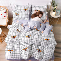 HKM-819923 Aloe Cotton Four-Piece Cartoon Bed Sheet Set for 1.2m to 2.2m Beds