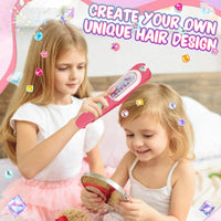 HKM-820115 Hair Gem Stamper Kit for Kids - DIY Jewel Hair Decoration Set for Girls 2-7 Years