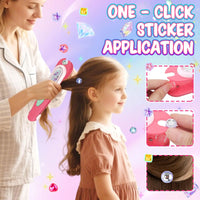 HKM-820115 Hair Gem Stamper Kit for Kids - DIY Jewel Hair Decoration Set for Girls 2-7 Years