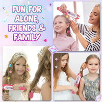 HKM-820115 Hair Gem Stamper Kit for Kids - DIY Jewel Hair Decoration Set for Girls 2-7 Years