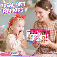 HKM-820115 Hair Gem Stamper Kit for Kids - DIY Jewel Hair Decoration Set for Girls 2-7 Years