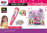 HKM-820115 Hair Gem Stamper Kit for Kids - DIY Jewel Hair Decoration Set for Girls 2-7 Years