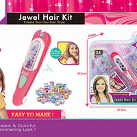 HKM-820115 Hair Gem Stamper Kit for Kids - DIY Jewel Hair Decoration Set for Girls 2-7 Years
