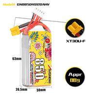 HKM-820179 High Energy 850mAh 4S 15.2V 120C LiPo Battery with XT30 Connector for Model Airplanes