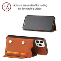 HKM-820243 iPhone Card Holster Flip Business TPU Cover in Multiple Colors