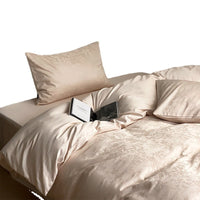 HKM-820307 Long Velvet Jacquard Four-Piece Cotton Duvet Cover Set with Floral and Plant Pattern