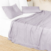 HKM-820307 Solid Color Linen Bed Sheets for Single & Double Beds, Dimensions 120x220cm to 260x280cm