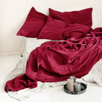HKM-820307 Solid Color Linen Bed Sheets for Single & Double Beds, Dimensions 120x220cm to 260x280cm