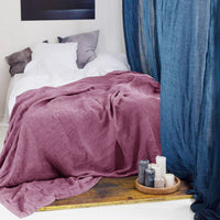 HKM-820307 Solid Color Linen Bed Sheets for Single & Double Beds, Dimensions 120x220cm to 260x280cm