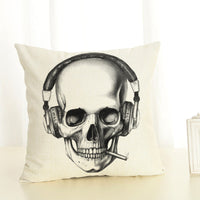 HKM-820371 Cartoon Skull Head Cushion Cover, 45x45 cm, Cotton with PP Cotton Filling