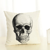 HKM-820371 Cartoon Skull Head Cushion Cover, 45x45 cm, Cotton with PP Cotton Filling