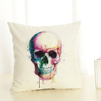 HKM-820371 Cartoon Skull Head Cushion Cover, 45x45 cm, Cotton with PP Cotton Filling