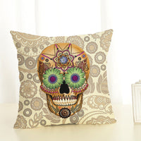 HKM-820371 Cartoon Skull Head Cushion Cover, 45x45 cm, Cotton with PP Cotton Filling