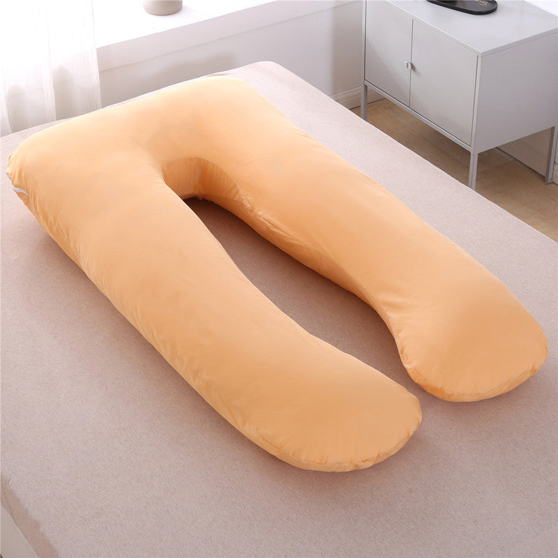 HKM-820435 U-Shaped Pure Cotton Maternity Pillow 70x130cm with Non-Woven Lining and Polyester Fiber Filling