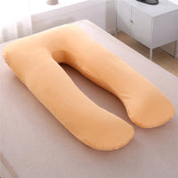 HKM-820435 U-Shaped Pure Cotton Maternity Pillow 70x130cm with Non-Woven Lining and Polyester Fiber Filling
