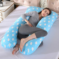 HKM-820435 U-Shaped Pure Cotton Maternity Pillow 70x130cm with Non-Woven Lining and Polyester Fiber Filling