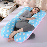 HKM-820435 U-Shaped Pure Cotton Maternity Pillow 70x130cm with Non-Woven Lining and Polyester Fiber Filling