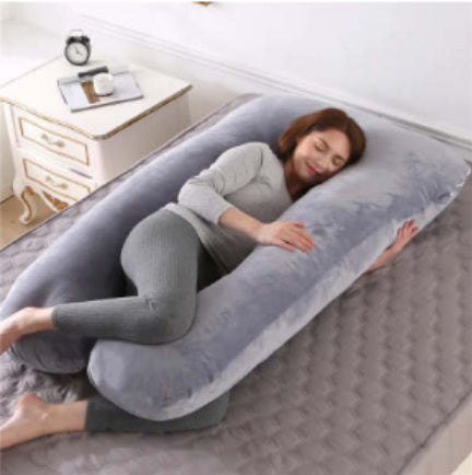 HKM-820435 U-Shaped Pure Cotton Maternity Pillow 70x130cm with Non-Woven Lining and Polyester Fiber Filling