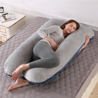HKM-820435 U-Shaped Pure Cotton Maternity Pillow 70x130cm with Non-Woven Lining and Polyester Fiber Filling