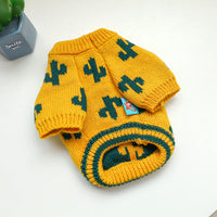 HKM-820563 Cozy Turmeric Cactus Sweater for Dogs and Cats - Multiple Sizes Available