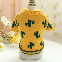 HKM-820563 Cozy Turmeric Cactus Sweater for Dogs and Cats - Multiple Sizes Available