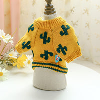 HKM-820563 Cozy Turmeric Cactus Sweater for Dogs and Cats - Multiple Sizes Available