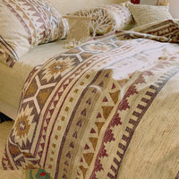 HKM-820627 Bohemian Cotton Geometric Bed Sheet Set – Available in 1.2m and 1.5m Sizes
