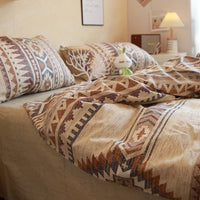HKM-820627 Bohemian Cotton Geometric Bed Sheet Set – Available in 1.2m and 1.5m Sizes