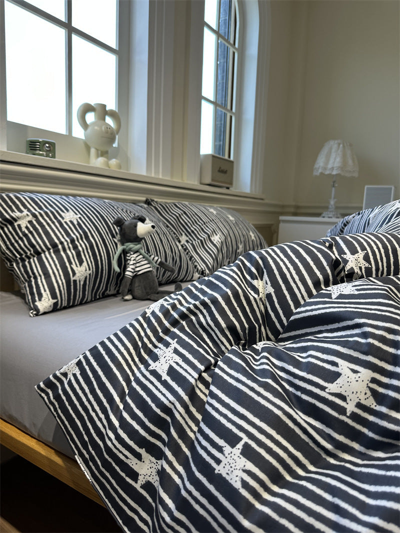 HKM-820627 Bohemian Cotton Geometric Bed Sheet Set – Available in 1.2m and 1.5m Sizes