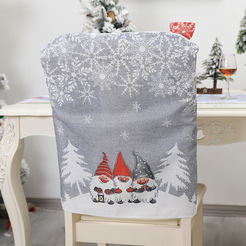 HKM-820755 Christmas-Themed English Alphabet Chair Cover - Super Soft Cloth - Green & Red Options - Home Decoration
