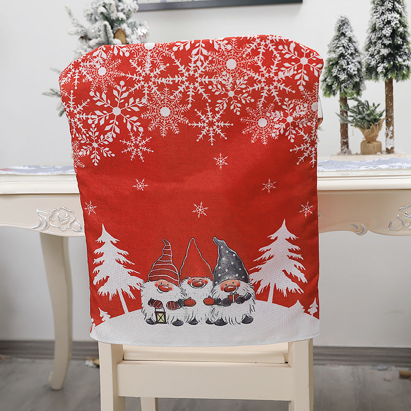 HKM-820755 Christmas-Themed English Alphabet Chair Cover - Super Soft Cloth - Green & Red Options - Home Decoration