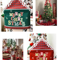 HKM-820755 Christmas-Themed English Alphabet Chair Cover - Super Soft Cloth - Green & Red Options - Home Decoration