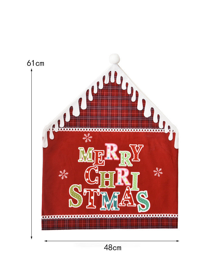 HKM-820755 Christmas-Themed English Alphabet Chair Cover - Super Soft Cloth - Green & Red Options - Home Decoration