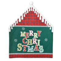 HKM-820755 Christmas-Themed English Alphabet Chair Cover - Super Soft Cloth - Green & Red Options - Home Decoration