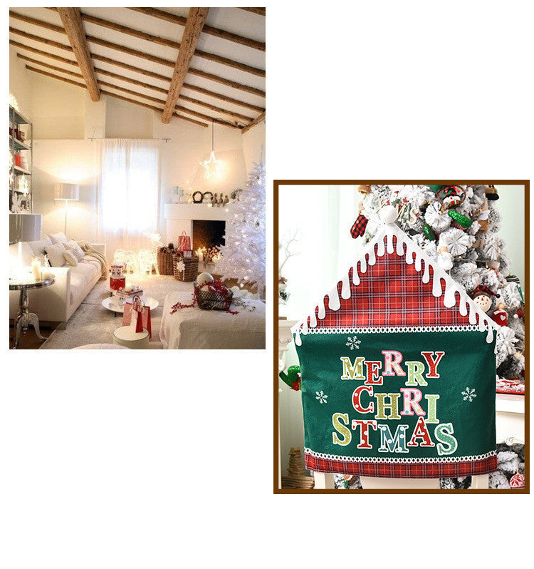 HKM-820755 Christmas-Themed English Alphabet Chair Cover - Super Soft Cloth - Green & Red Options - Home Decoration