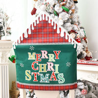 HKM-820755 Christmas-Themed English Alphabet Chair Cover - Super Soft Cloth - Green & Red Options - Home Decoration