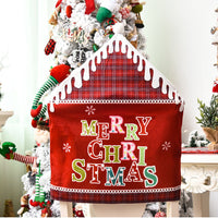 HKM-820755 Christmas-Themed English Alphabet Chair Cover - Super Soft Cloth - Green & Red Options - Home Decoration