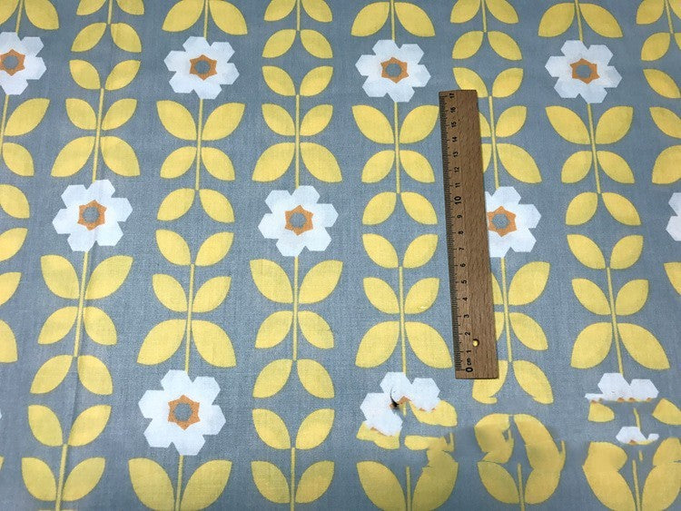 HKM-821139 Premium 100% Cotton Printed Bed Fabric for Bedding and Curtains - Water Printed, Yellow & Blue Options Available, 160cm Width