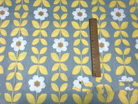 HKM-821139 Premium 100% Cotton Printed Bed Fabric for Bedding and Curtains - Water Printed, Yellow & Blue Options Available, 160cm Width