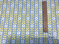 HKM-821139 Premium 100% Cotton Printed Bed Fabric for Bedding and Curtains - Water Printed, Yellow & Blue Options Available, 160cm Width