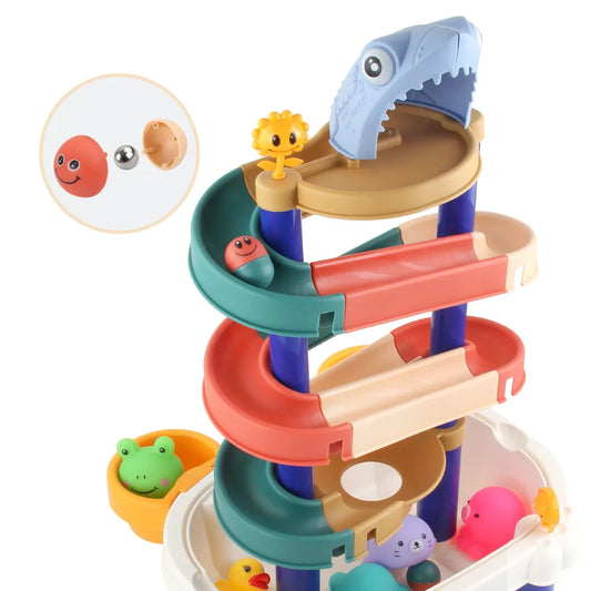 KTX-821139 Water Play Building Block Table with Track for Kids - Fun Bath Toy for Ages 0 to 13 Years