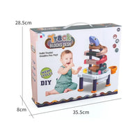 HKM-821139 Water Play Building Block Table with Track for Kids - Fun Bath Toy for Ages 0 to 13 Years