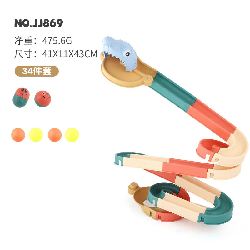 KTX-821139 Water Play Building Block Table with Track for Kids - Fun Bath Toy for Ages 0 to 13 Years