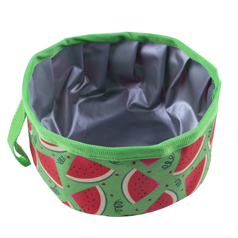 HKM-821331 Outdoor Portable Folding Food Basin in Fun Designs – Strawberry, Pineapple, Watermelon and Daisy