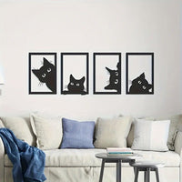 HKM-821395 Black Cat Metal Wall Art for Home and Garden Décor
