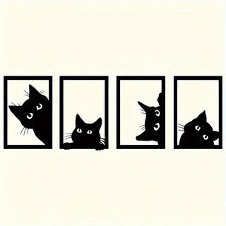 HKM-821395 Black Cat Metal Wall Art for Home and Garden Décor